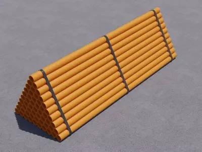  Industrial pipes Low-poly 3D model