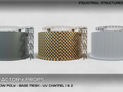 industrial structures Vol 01  5-Factory Props Low-poly 3D model
