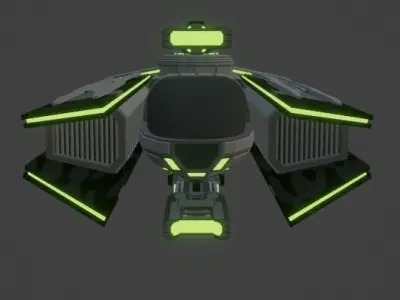 Alien Spaceship 3D model shop