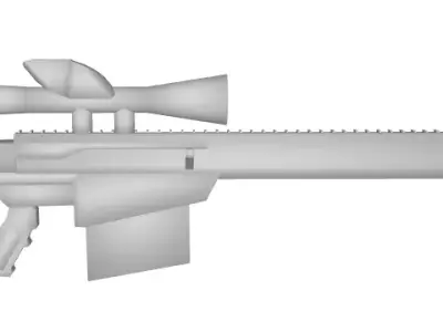 Sniper Rifle Low-poly 3D model 6