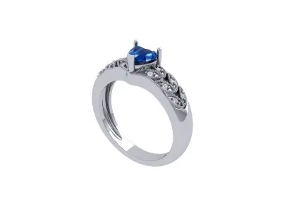 Heart Art Deco Ring 3D print model