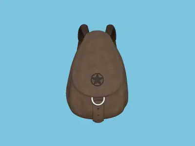 Star Leather Backpack - Character Fashion Design Low-poly 3D model