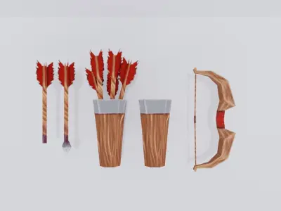 Archary kit Low-poly 3D model