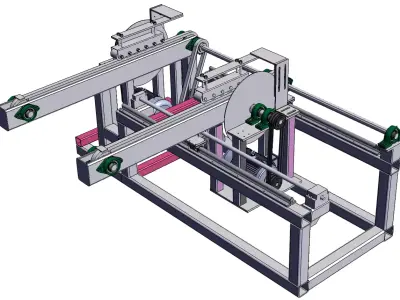 Fully Automatic Woodworking Double-Head Cutting Saw  3D model