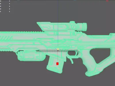 Red Rifle Gun 3D model