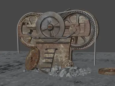 OLD MACHINERY Low-poly 3D model