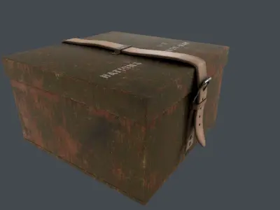Old Military Ration Box Low-poly 3D model