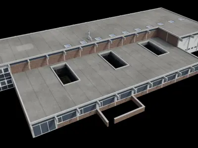 Firestation building Low-poly 3D model