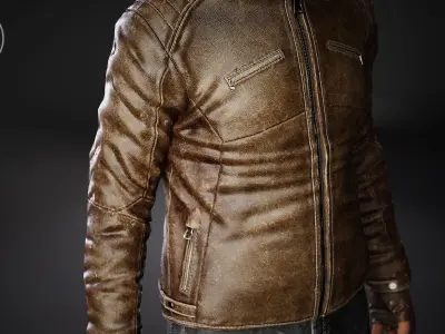 Men Jacket Leather 3D model