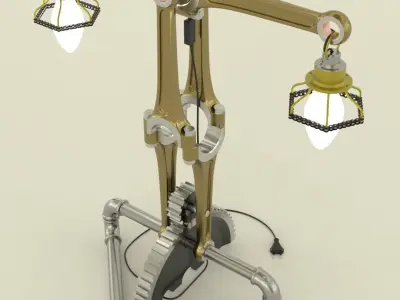 Industrial T lamp 3D model
