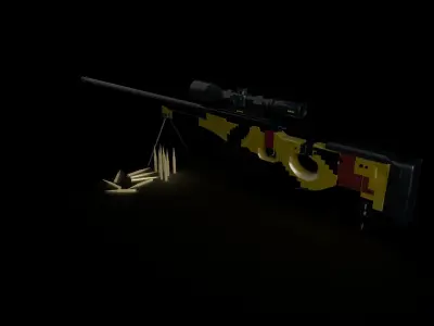 Gun awm  3D model