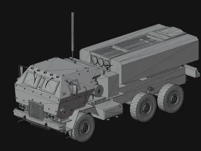 Military Rocket Artillery Truck Low-poly 3D model