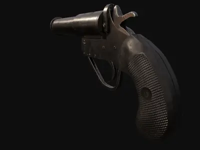 British Flare Gun Free low-poly 3D model