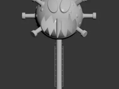 corona 3d model virus on pole 3D model