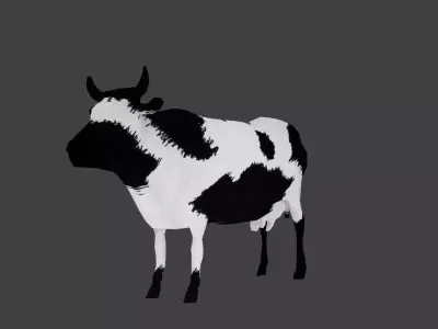 cow made in the blender Low-poly 3D model