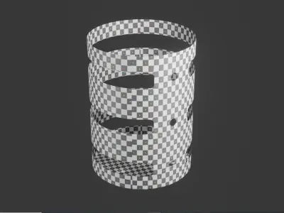 Mechanical - cyindrical shield Low-poly 3D model