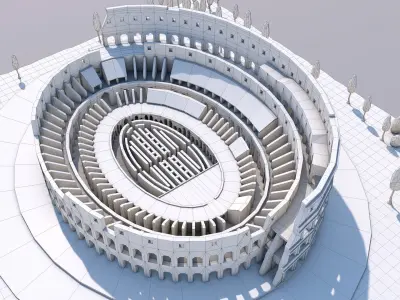 Low Poly Colosseum Rome Italy Landmark Low-poly 3D model