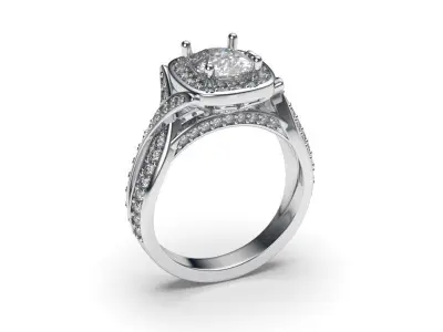 solitaire with ring sizes  8 part S60 3D print model