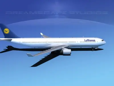 Airbus A330-300 Lufthansa 3D model