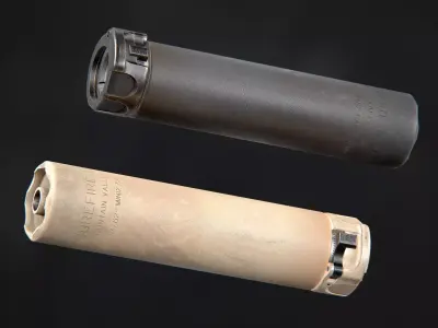 Surefire SOCOM762-MINI2 Suppressor Low-poly 3D model