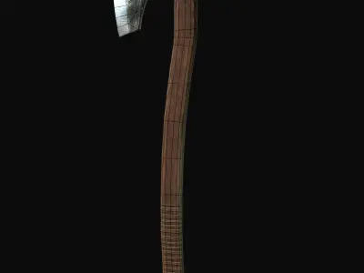 2 handed nordic style battle axes Low-poly 3D model
