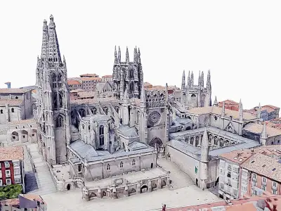 Cathedral of Burgos Low-poly 3D model