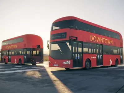 Double-decker bus unbranded 3D model
