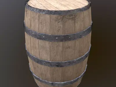 Barrel 02 Low-poly 3D model