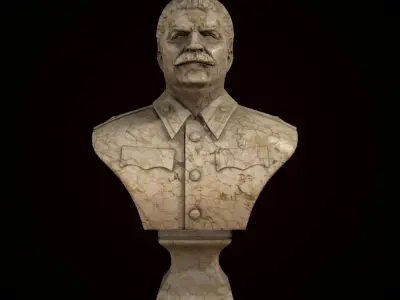Stalin bust of mao tse tung Low-poly 3D model