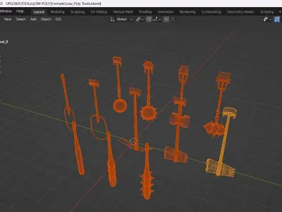 Low Poly Game Tools Low-poly 3D model