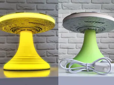 UFO LED Lamp Flying Saucer Sci-Fi Night Light 3D print model
