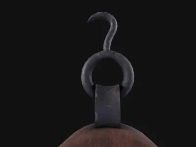 Vintage Pulley Low-poly 3D model