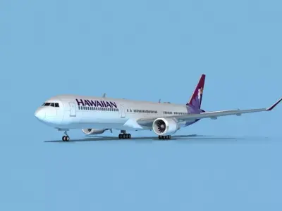 Boeing 767-400 Hawaiian 3D model