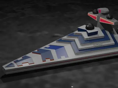 Low Poly Starship star wars battlecruiser Low-poly 3D model
