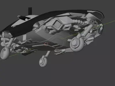 Futurex Sci-Fi Future Concept Cyberpunk Car Low-poly 3D model