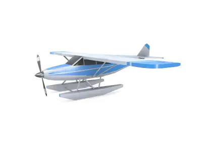Low-poly Floatplane PBR Free low-poly 3D model