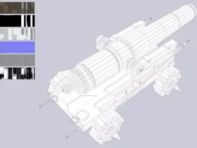 Fantasy cannon Low-poly 3D model