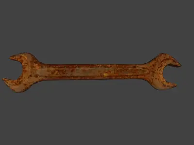 Wrench key Low-poly 3D model