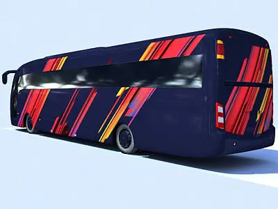 Blue Colorful Bus 3 3D model