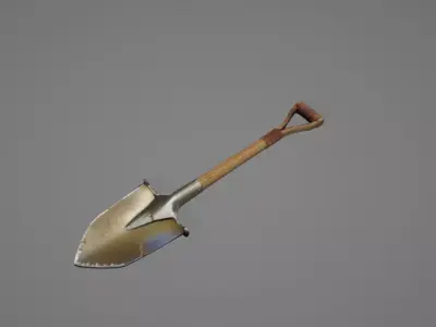 Shovel Low-poly 3D model 6