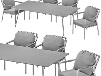sette garden kuaz table and chair 3D model