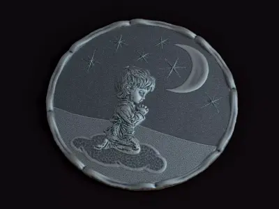 Little Prince bas-relief 3D print model