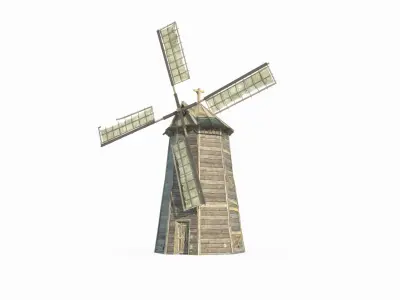 Medieval architecture windmill mill 3D model