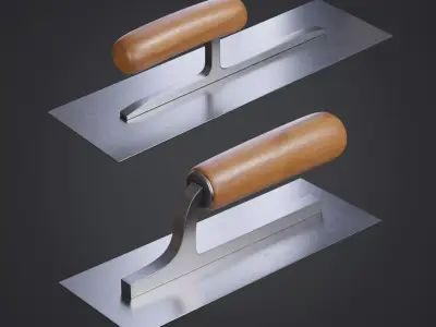 Two Plastering Trowels 3D Model Pack
