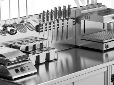 Set of equipment for cafes and restaurants 3D model
