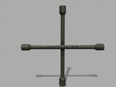  Lug Wrench Low-poly 3D model