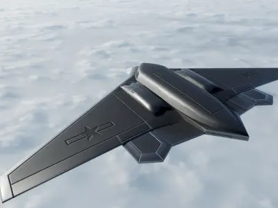 Chinese Aircraft bomber H-20 Low-poly 3D model
