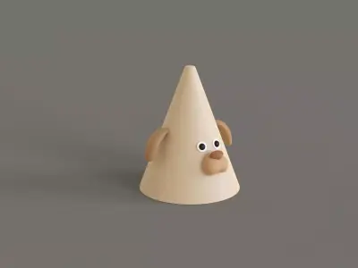 Funny Dog Birthday Hat  Low-poly 3D model