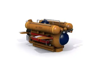 Bathyscaphe air compressor Low-poly 3D model