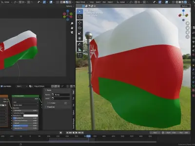 Animated Oman Flags 3D model